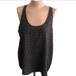 Frenchi Brown Floral Sleeveless Top Nordstrom Sz XL